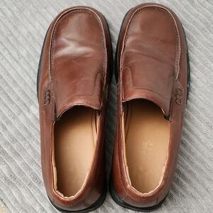 Cambridge Basics Men's Classic Brown Leather Loafers Sz 9.5